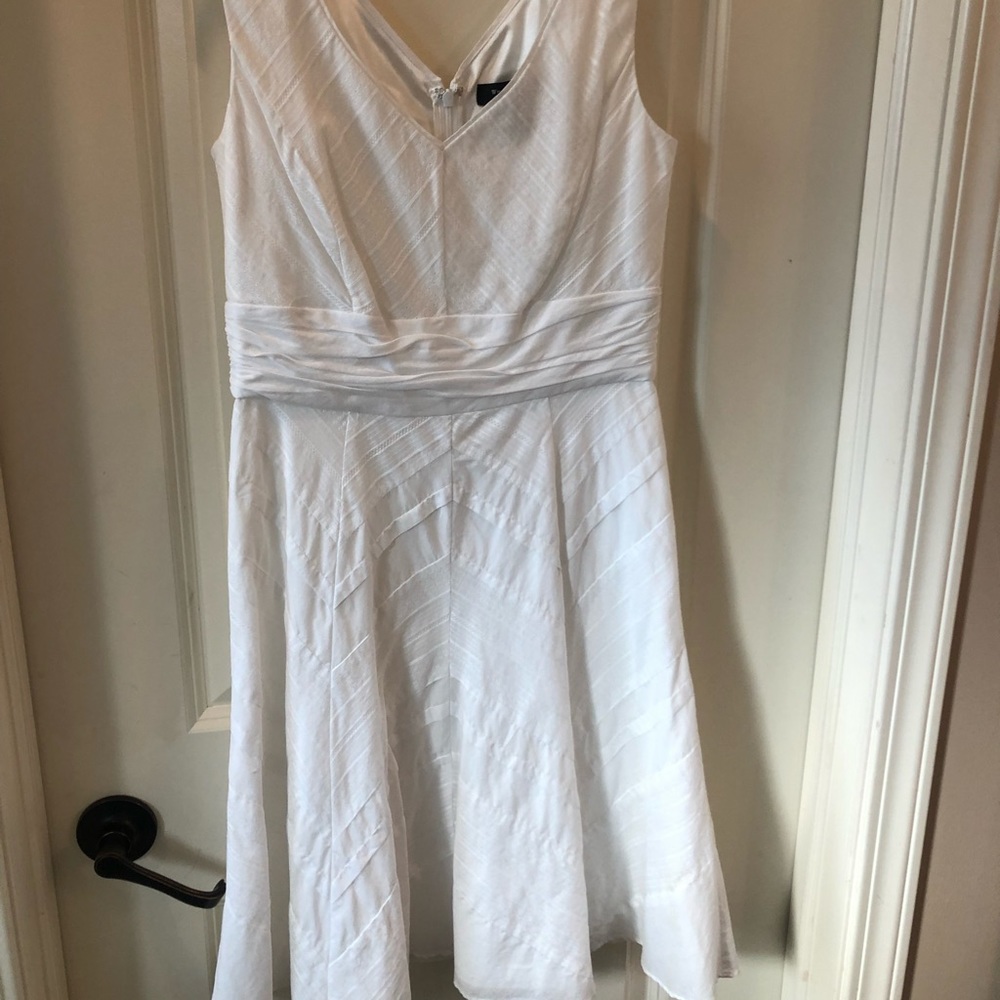 White House Black Market white v-neck dress